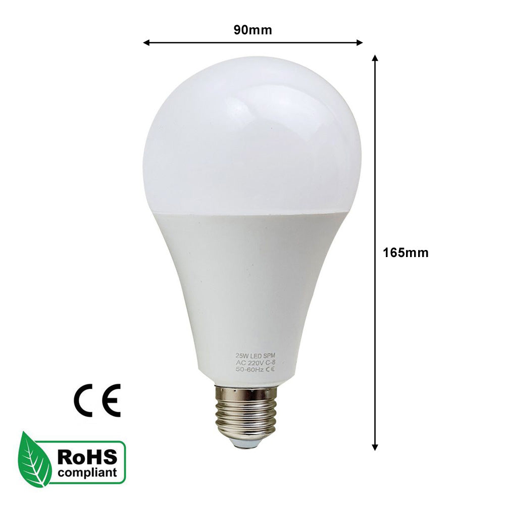 E27 25W LED Non Dimmable Energy Saving Light Bulbs - Cool White