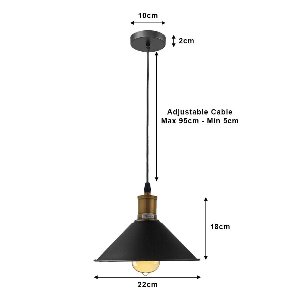 Yellow Cone Industrial Style Pendant Light