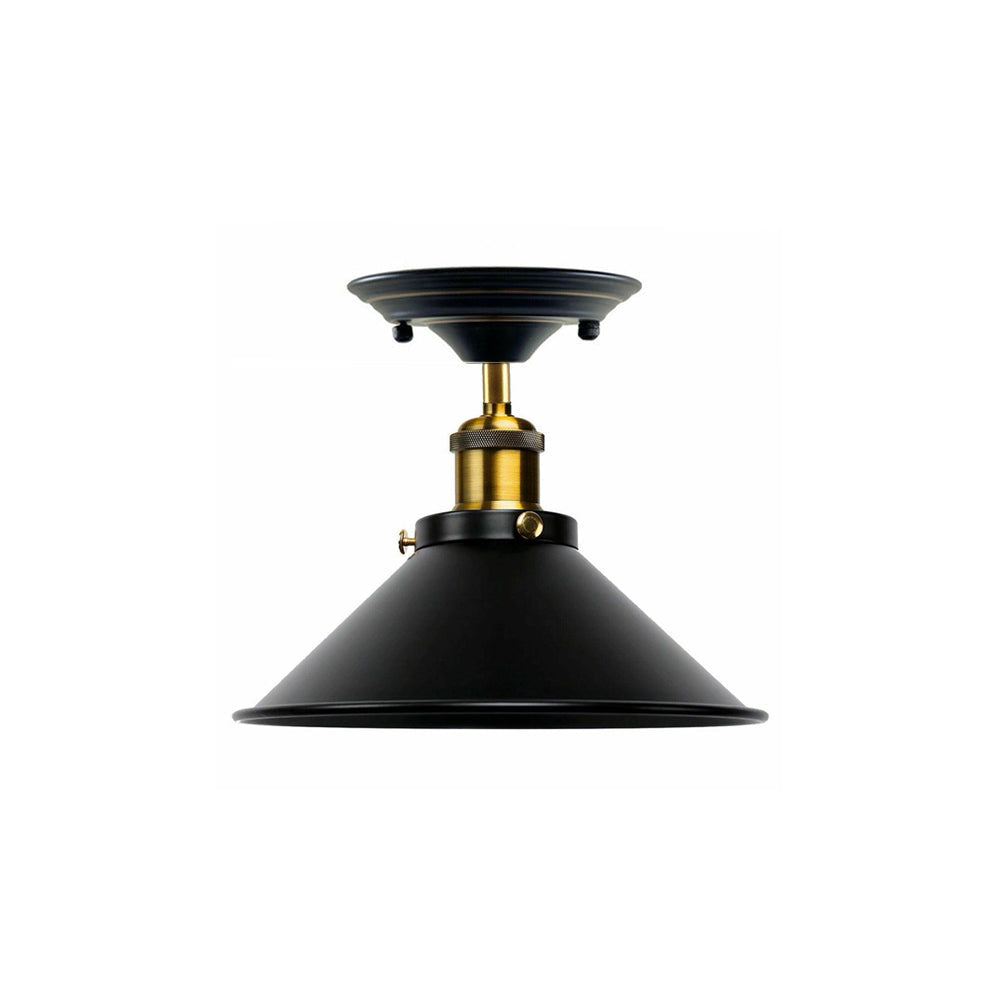 Black Cone Vintage Style Ceiling Light - Flush Mounted