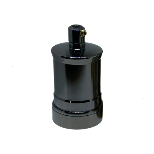 Black E27 Vintage Industrial Metal Pendant Lamp Holder - Decorative Bulb Holder
