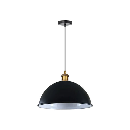 Black Large Dome Pendant Light - Without Bulb