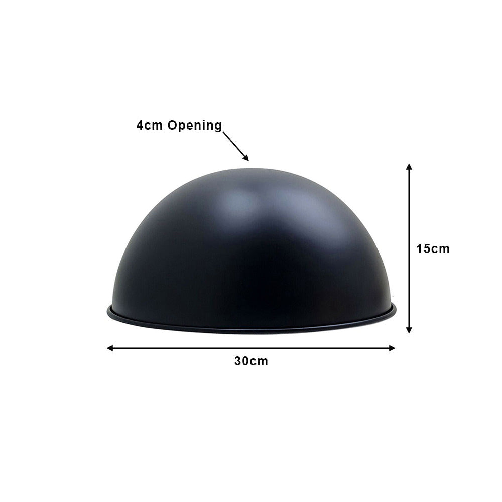 Black (White Inner) Dome Light Shade - Medium
