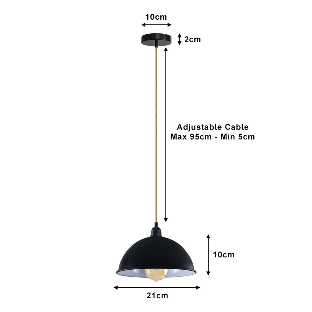 Small Dome Pendant Light in 5 Colours