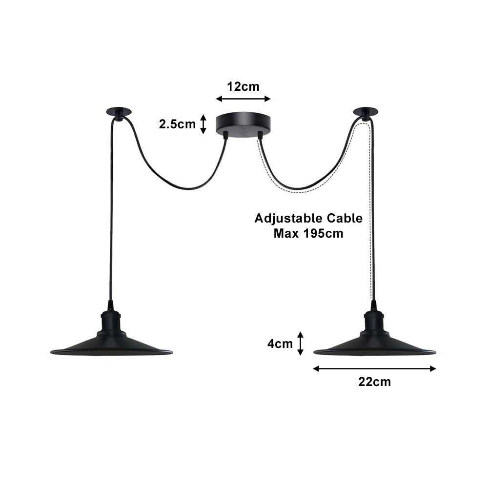Black Vintage Spider 2 Pendant Ceiling Light - Without Bulbs