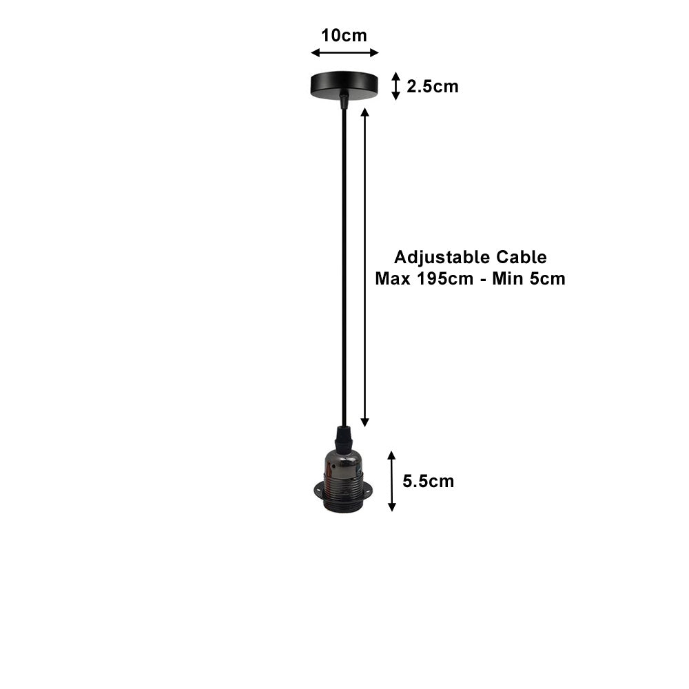 Vintage Industrial Pendant Light Fitting - 2 Pack