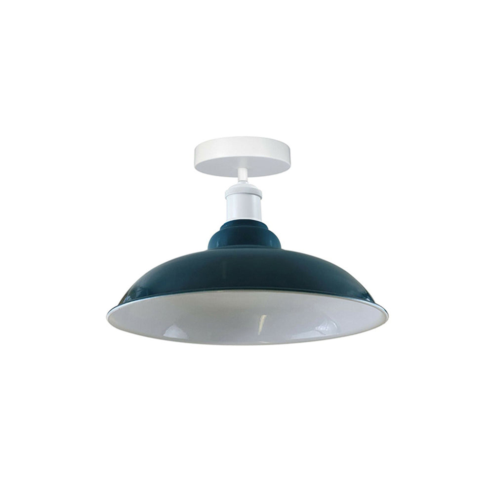 Blue Bowl Retro Ceiling Light - Flush Mounted