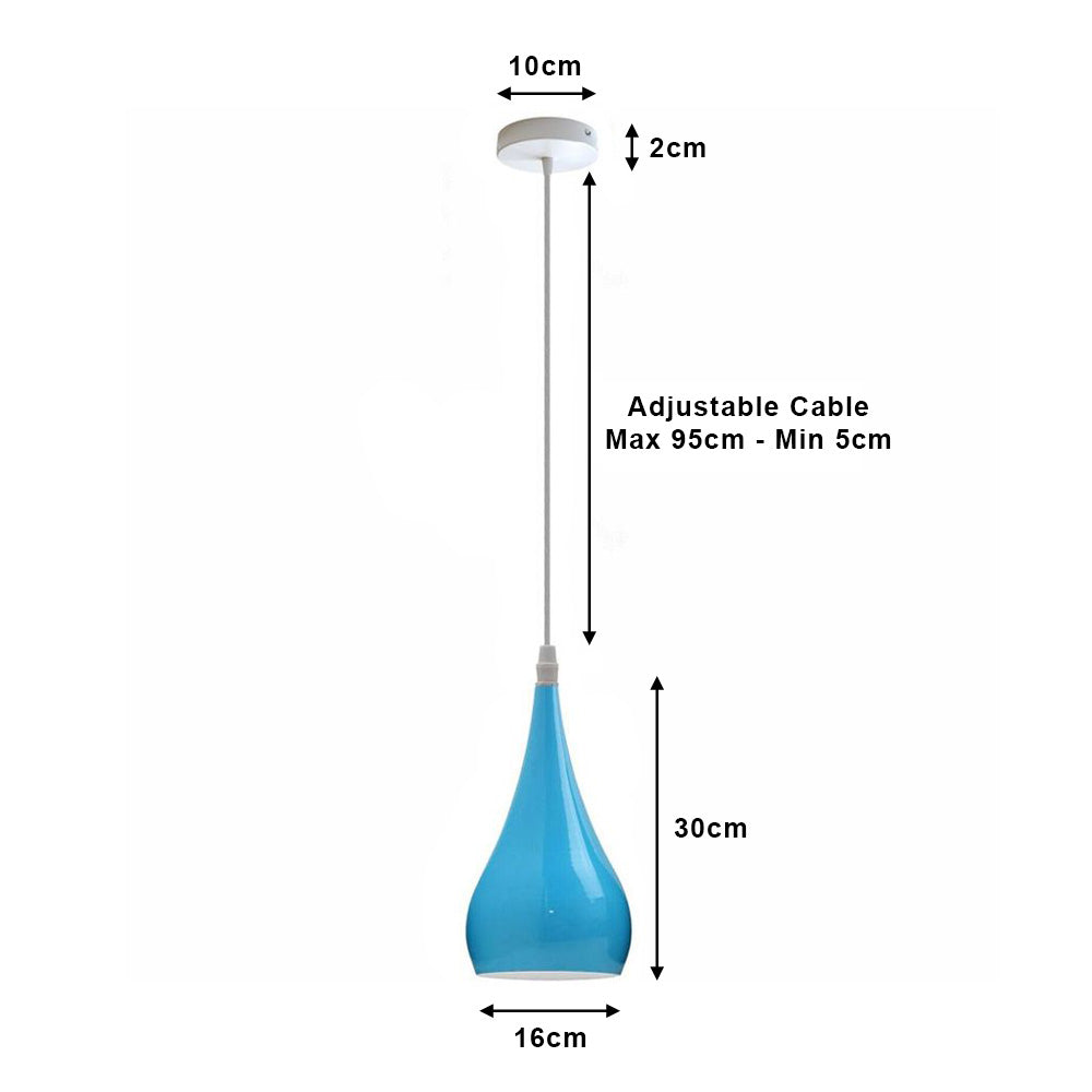 Blue & White Teardrop Pendant Light