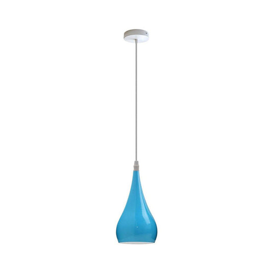 Blue & White Teardrop Pendant Light