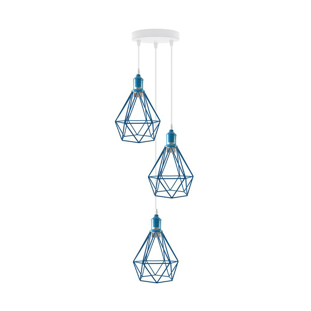 Diamond Cage Triple Pendant Light