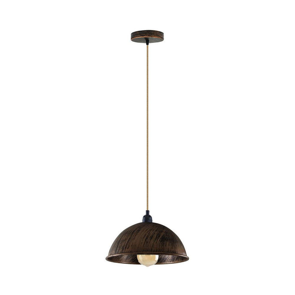 Brushed Copper Small Dome Pendant Light
