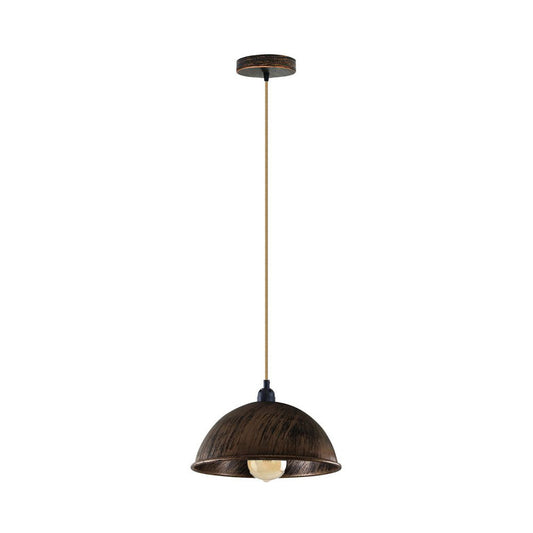 Brushed Copper Small Dome Pendant Light
