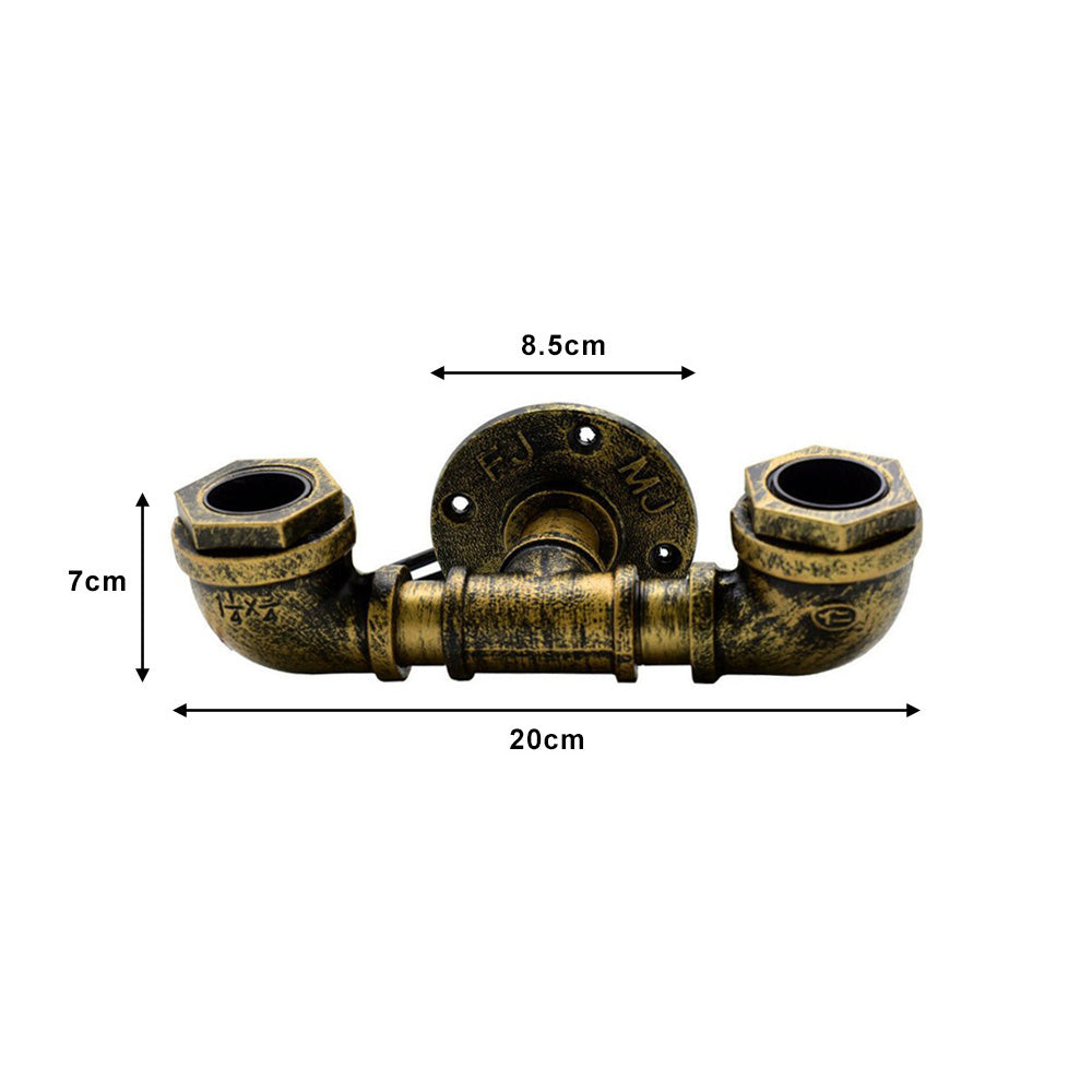 Brushed Copper Vintage Style Steampunk Twin Wall Light