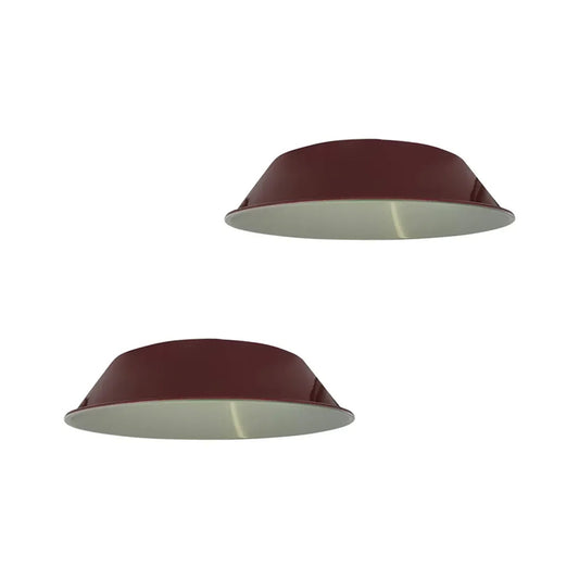 Burgundy Bowl Industrial Retro Light Shade - 2 Pack