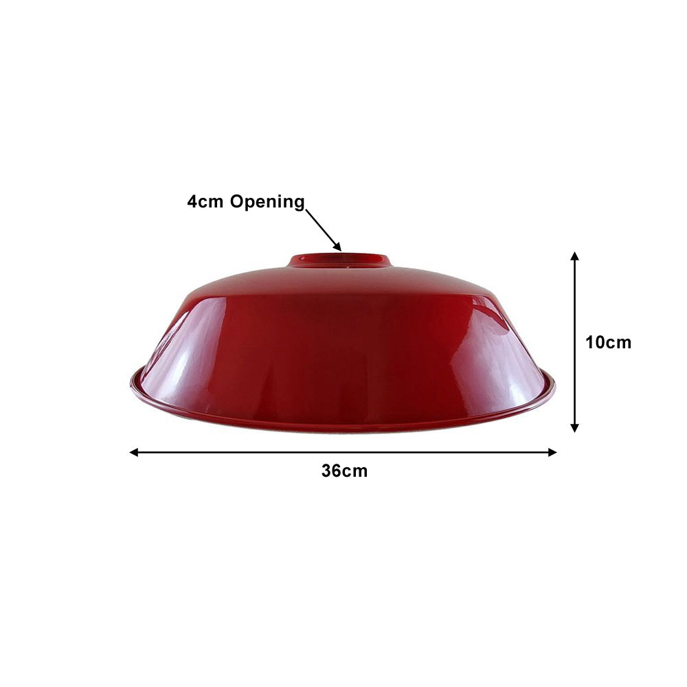 Burgundy Bowl Industrial Retro Light Shade - 2 Pack