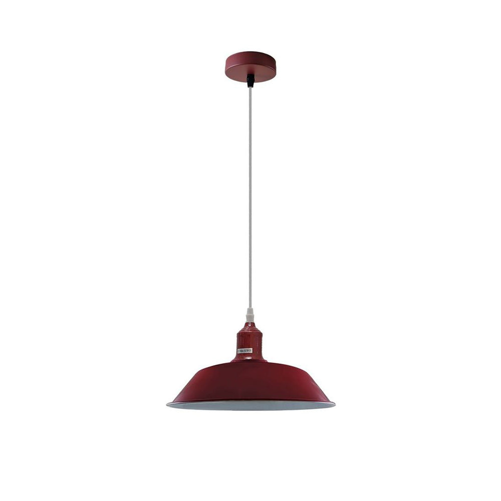 Burgundy Bowl Industrial Retro Pendant Light