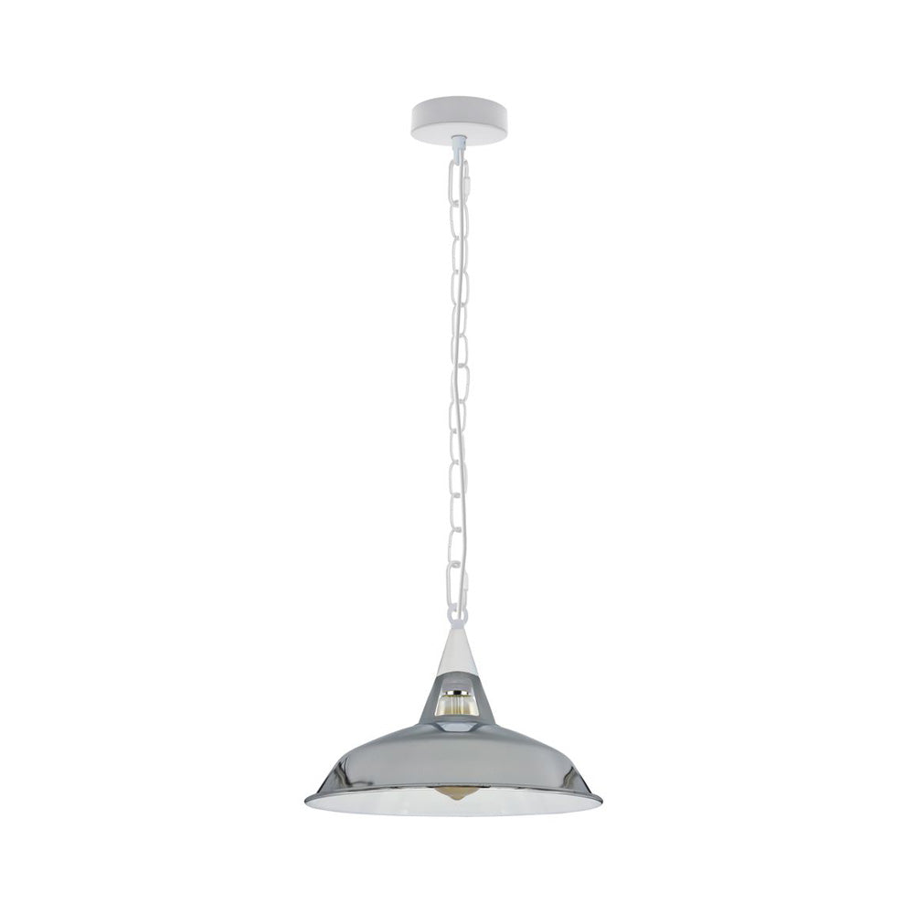 Barn Style Industrial Pendant Light in 5 Colours - With Chain