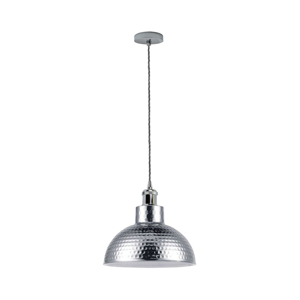 Chrome Dome Vintage Style Pendant Light - Without Bulb