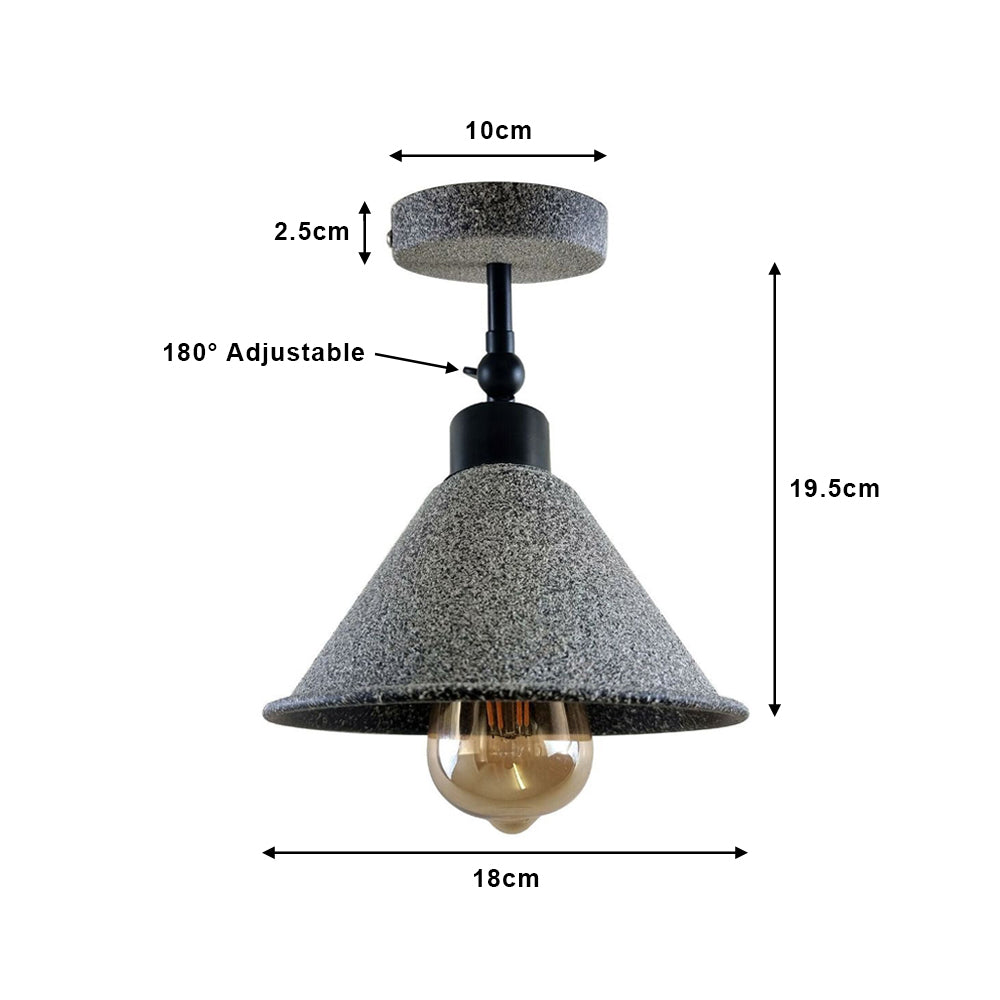 Grey Stone Effect Flush Ceiling Light