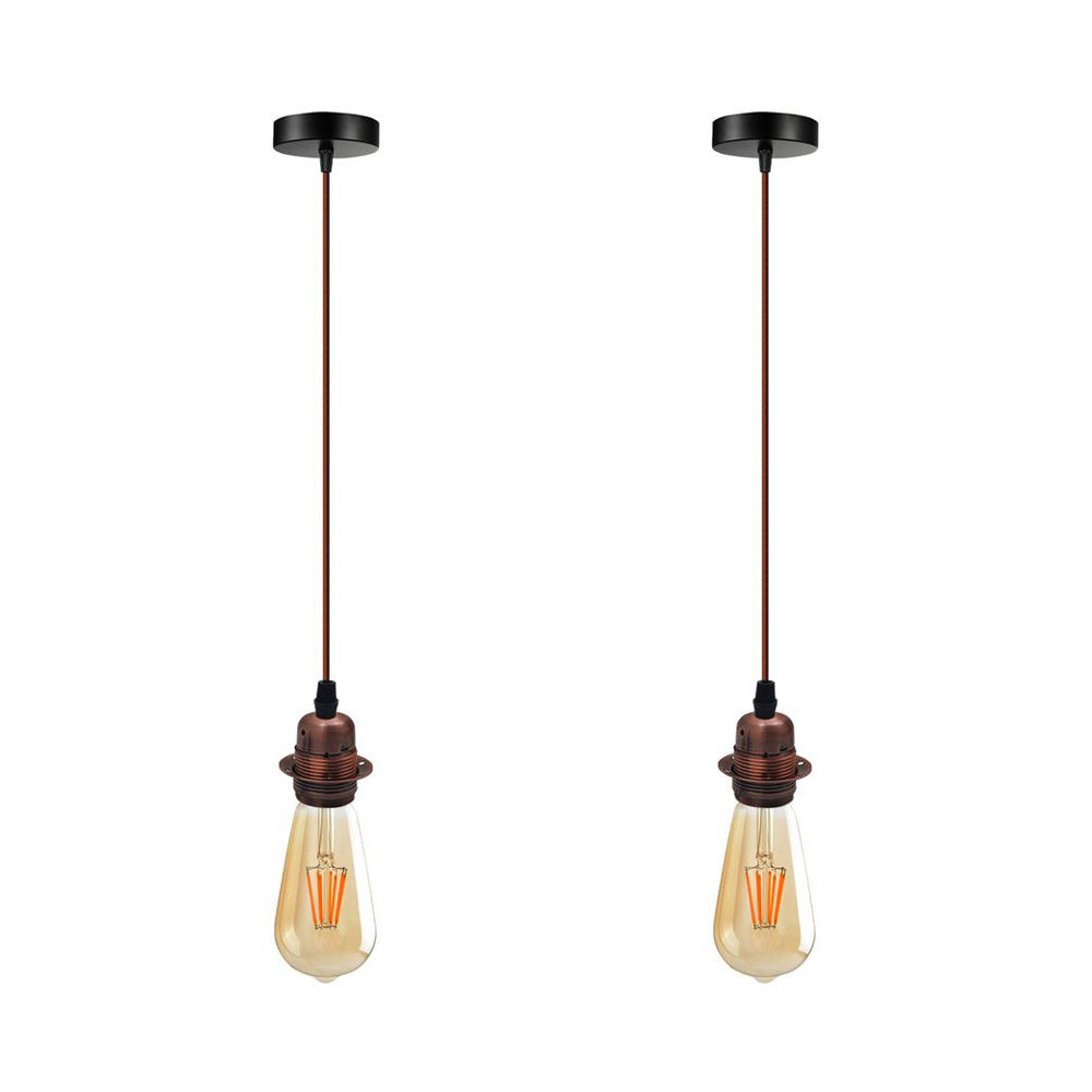 Vintage Industrial Pendant Light Fitting - 2 Pack