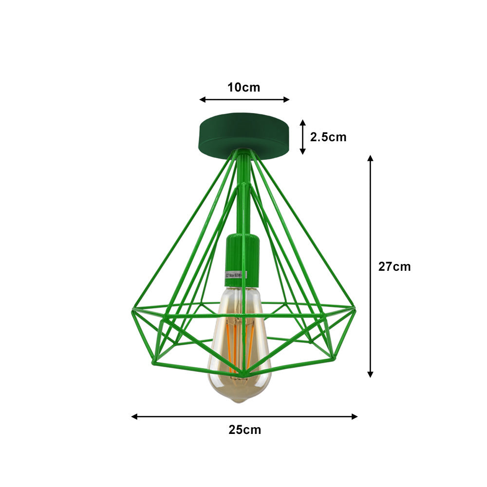 Green Diamond Cage Ceiling Lights - 2 Pack