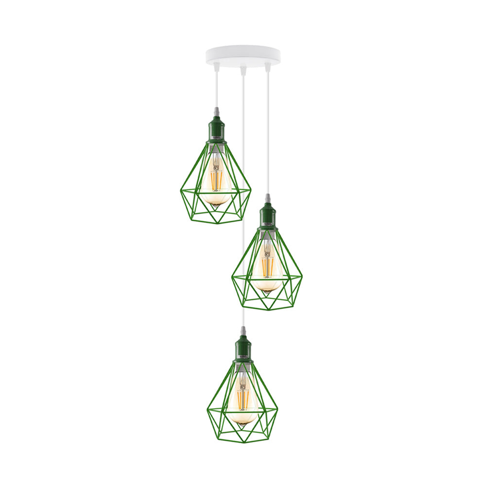 Diamond Cage Triple Pendant Light