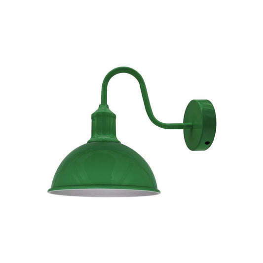 Green Dome Industrial Swan Neck Wall Light
