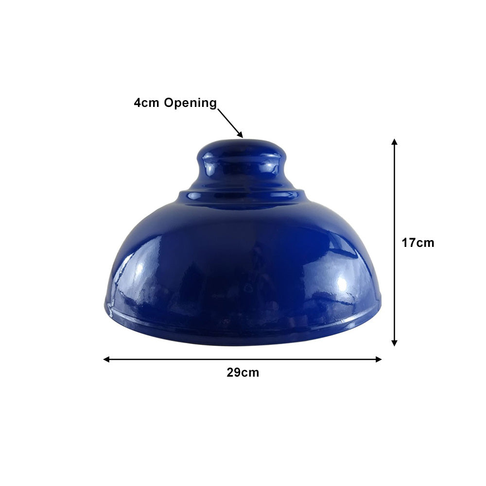Navy Blue Dome Vintage Light Shade - Medium