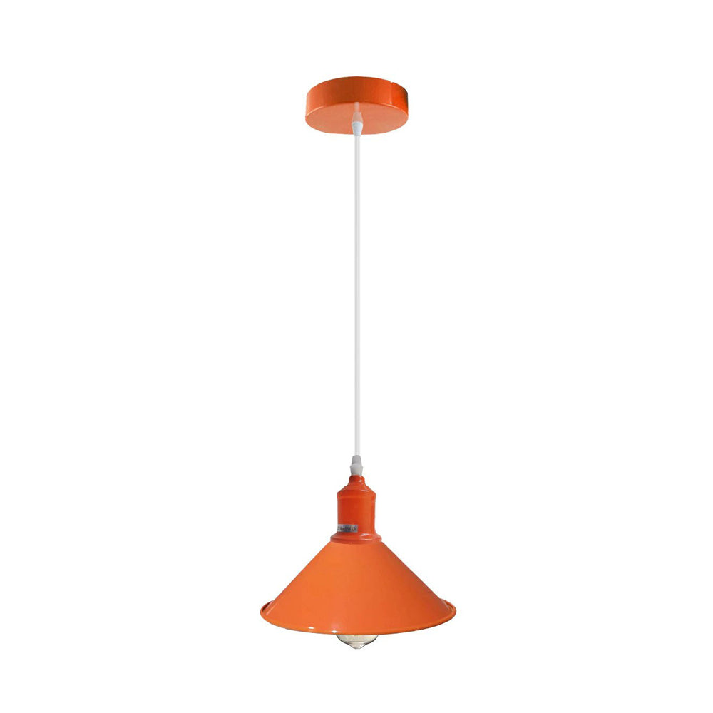Orange Pendant Light with Cone Shade