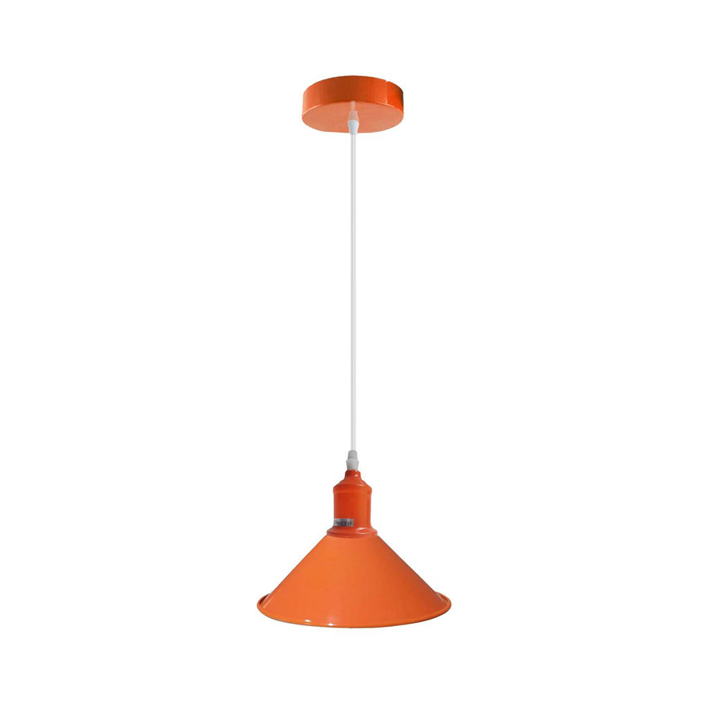 Orange Pendant Light with Cone Shade