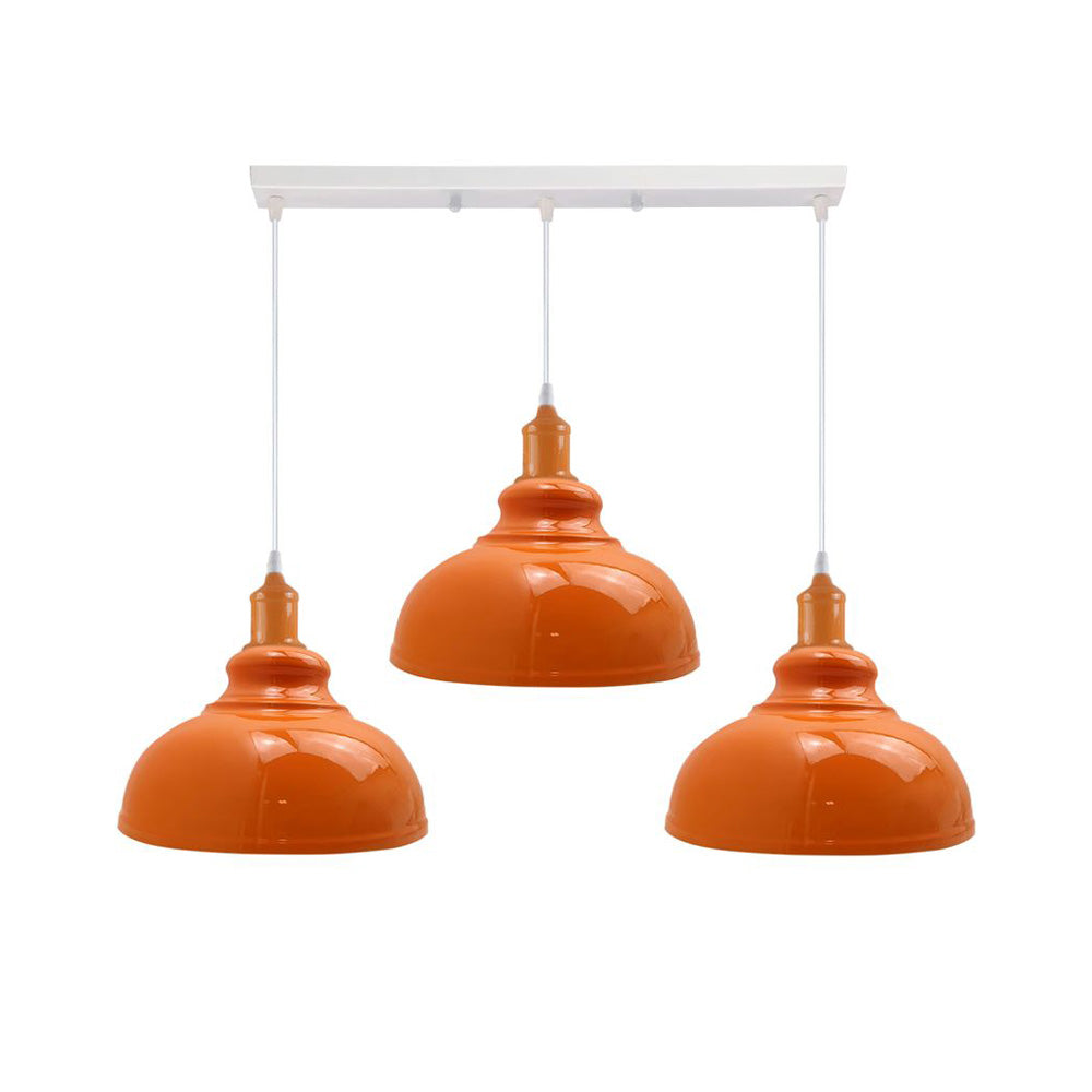 Dome Vintage Style 3 Light Pendant in 8 Colours