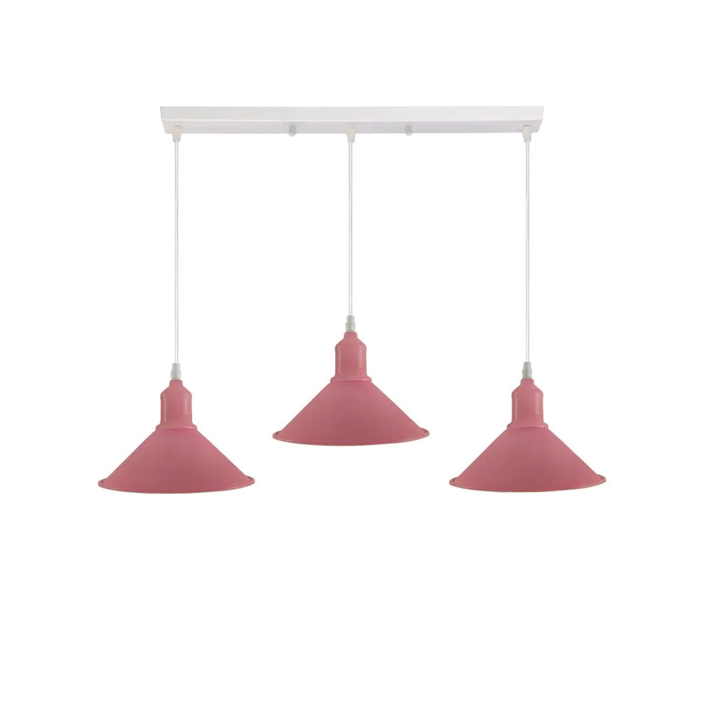 Cone Industrial Style 3 Light Pendant in 9 Colours