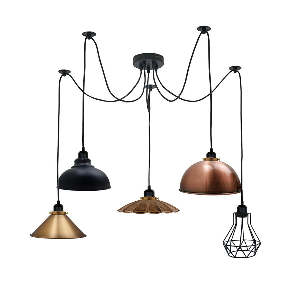 Retro Spider 5 Cluster Pendant Light
