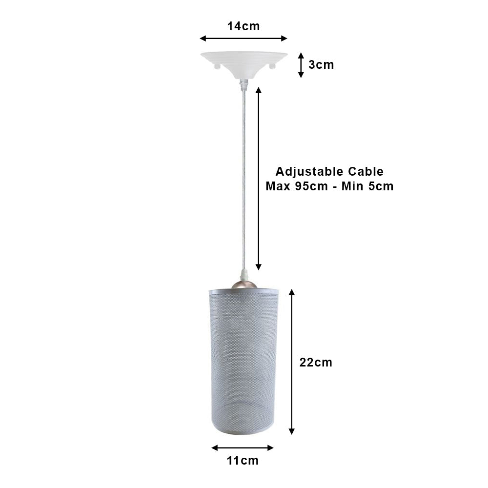 Cage Cylinder Black Pendant Light