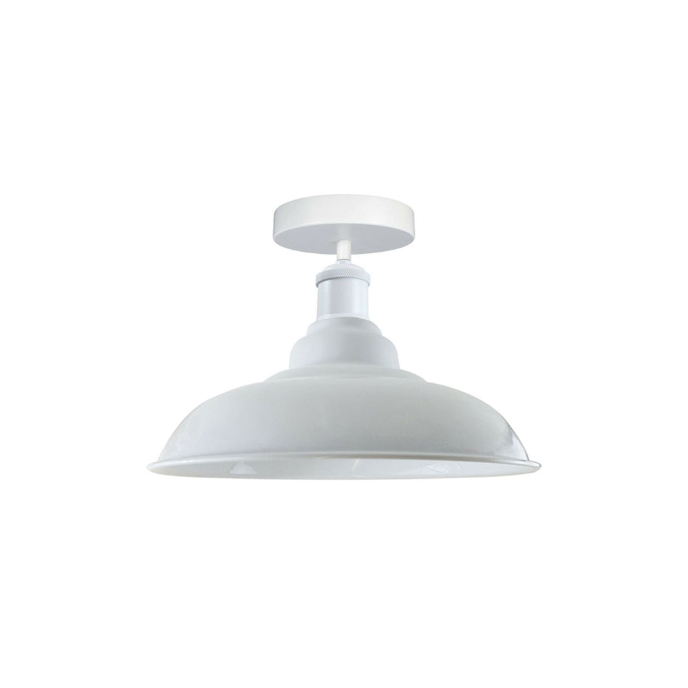 White Bowl Retro Ceiling Light - Flush Mounted