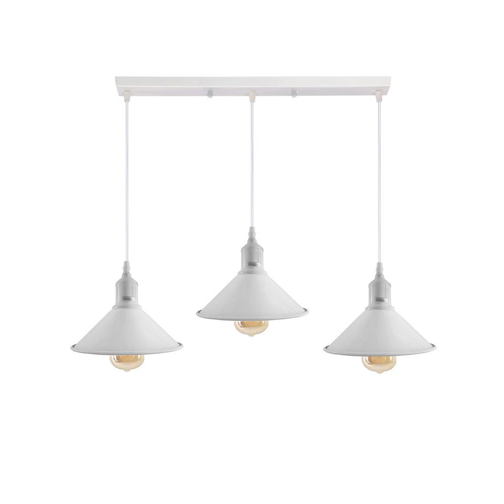 Cone Industrial Style 3 Light Pendant in 9 Colours