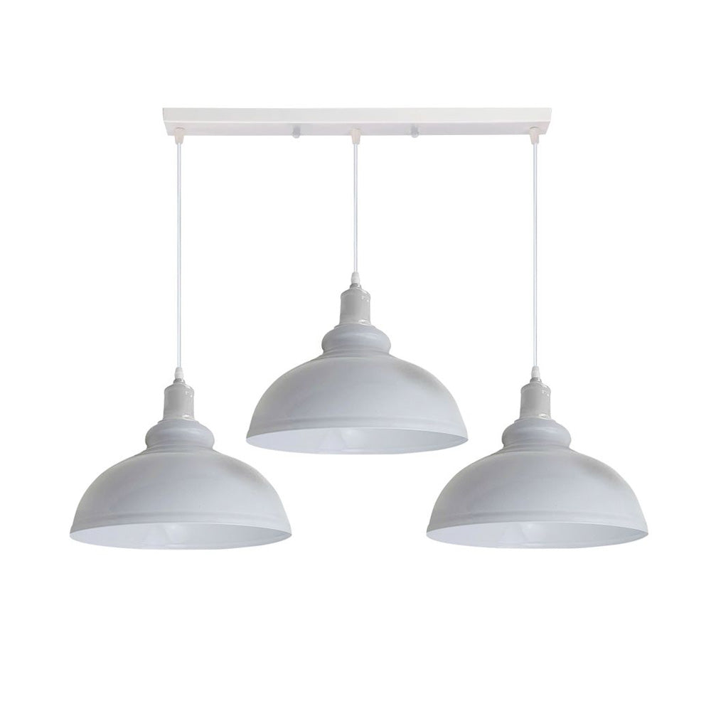 Dome Vintage Style 3 Light Pendant in 8 Colours