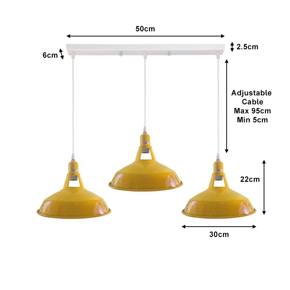 Yellow Barn Industrial Style 3 Light Pendant
