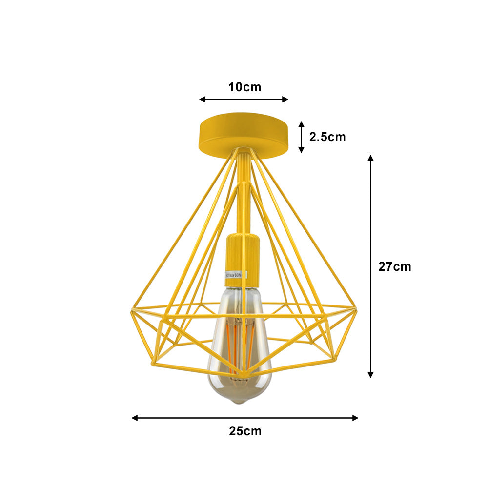 Yellow Diamond Cage Ceiling Lights - 2 Pack