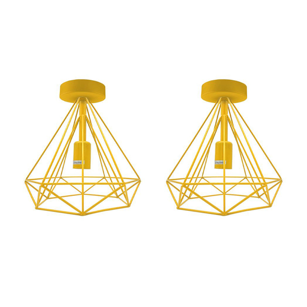 Yellow Diamond Cage Ceiling Lights - 2 Pack