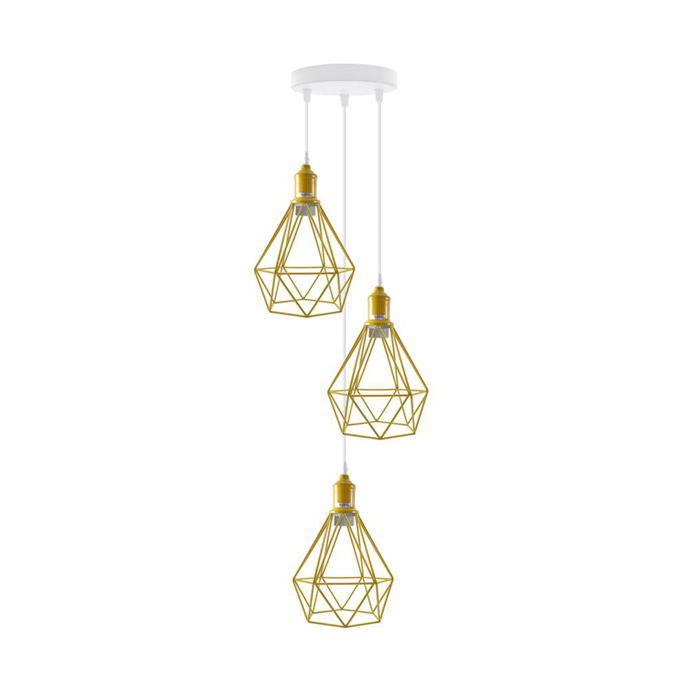 Diamond Cage Triple Pendant Light