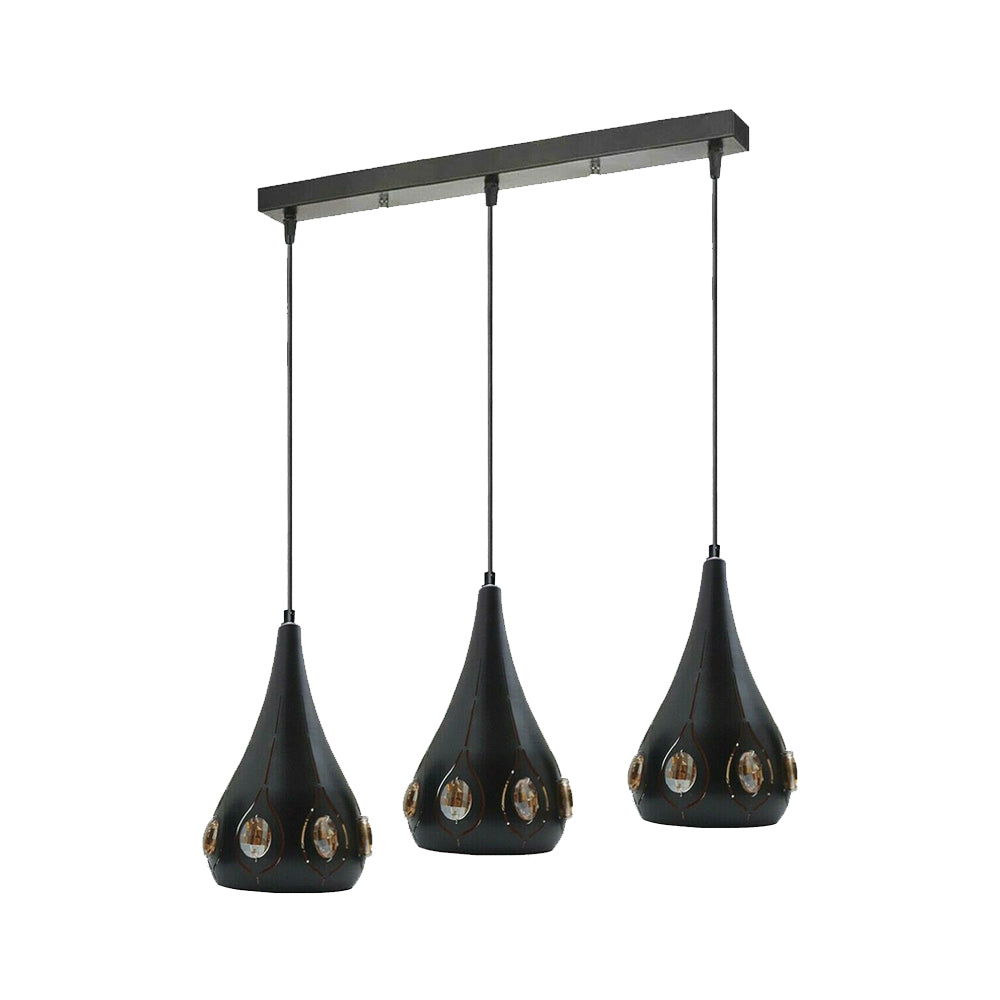 Black Teardrop Cluster Pendant Light