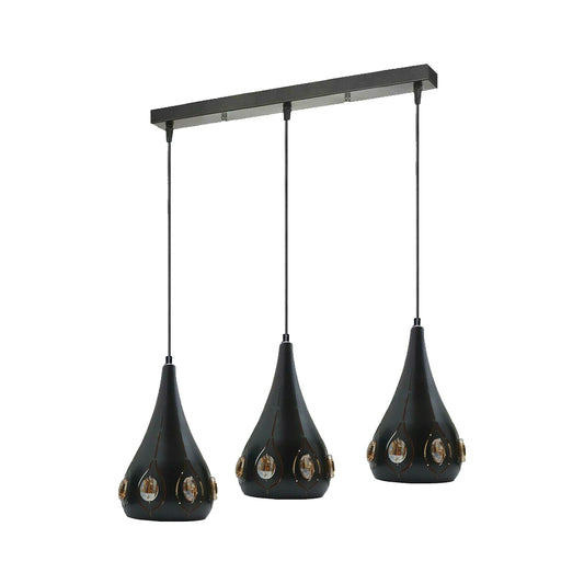 Black Teardrop Cluster Pendant Light