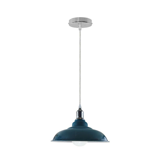 Blue Bowl Retro Ceiling Light
