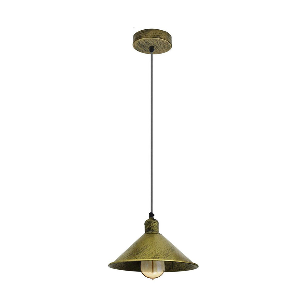 Brushed Brass Cone Vintage Pendant Light