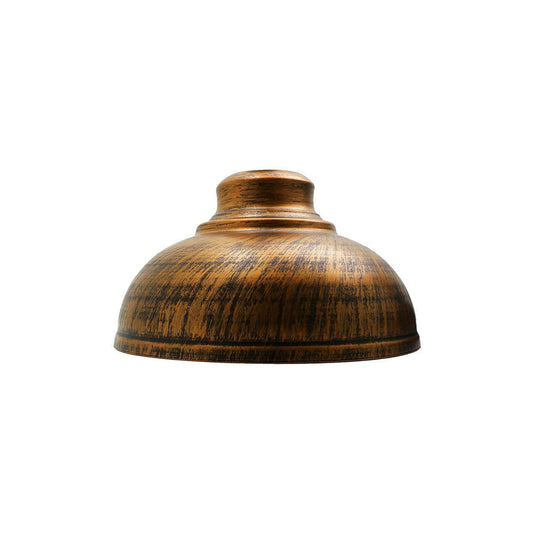 Brushed Copper Dome Vintage Light Shade - Medium