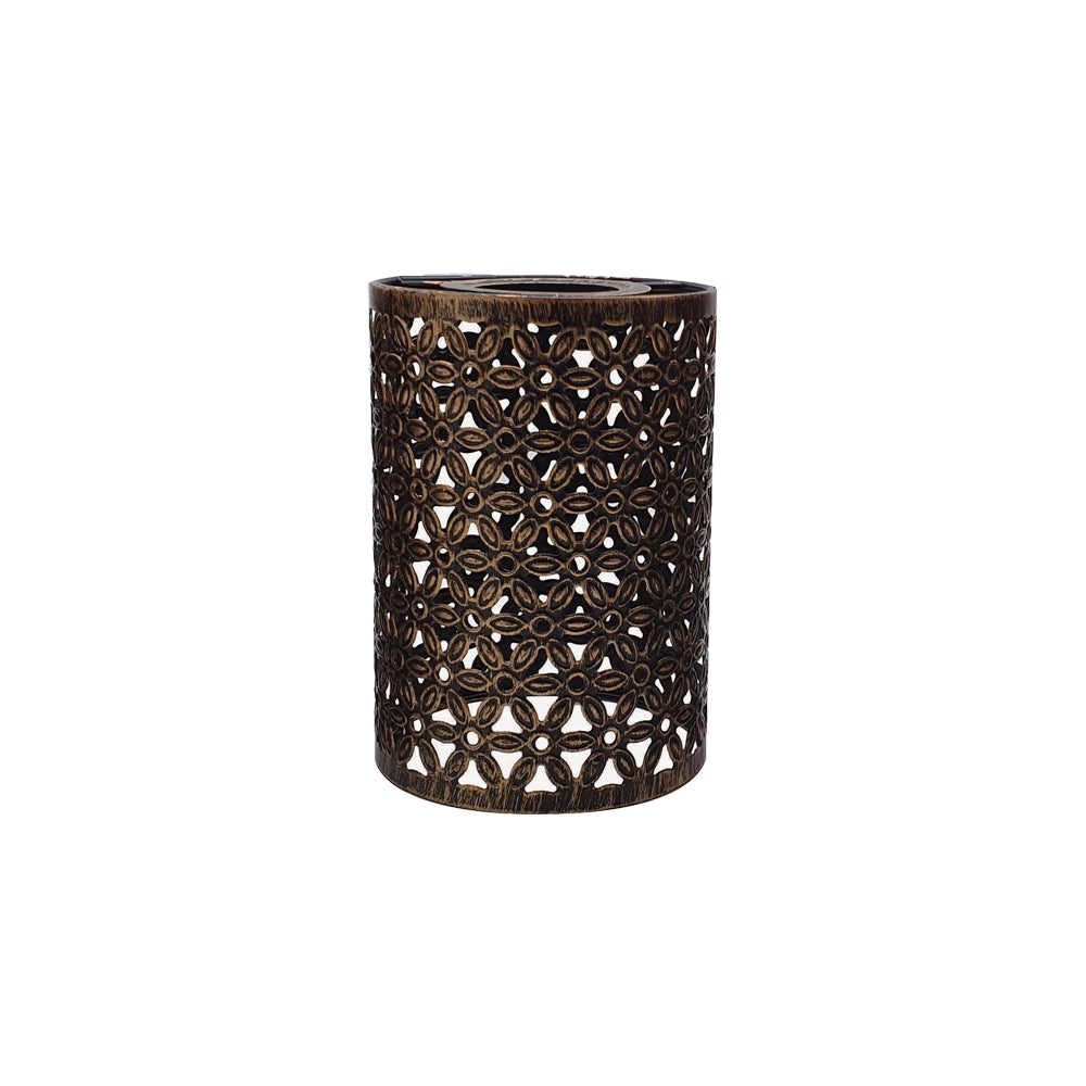 Brushed Copper Floral Cylinder Light Shade