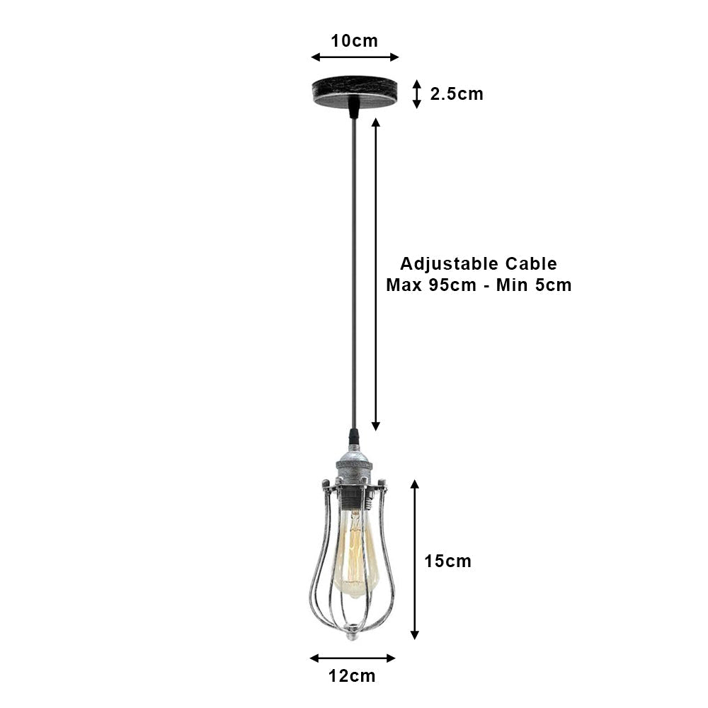 Brushed Silver Cage Pendant Light