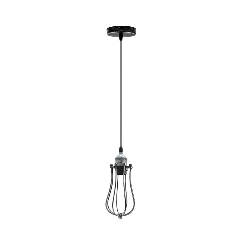 Brushed Silver Cage Pendant Light