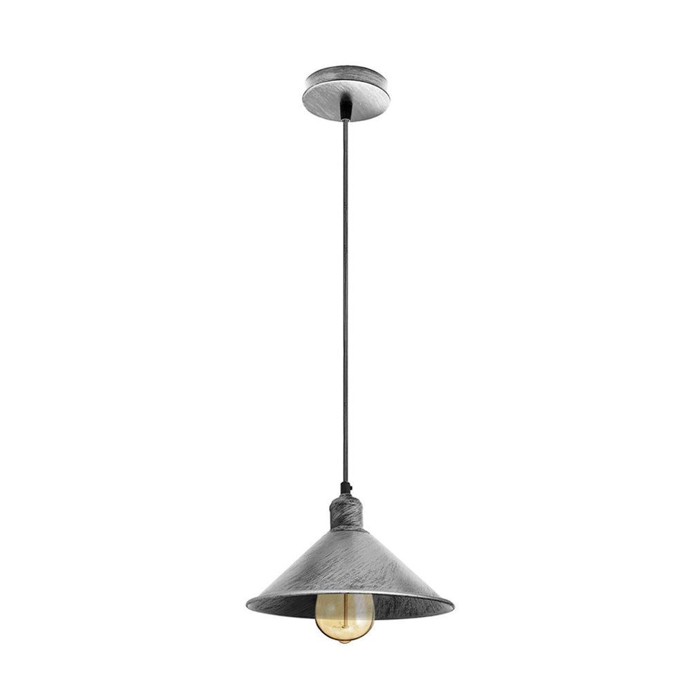 Brushed Silver Cone Vintage Pendant Light