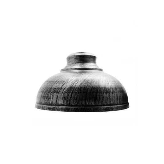 Brushed Silver Dome Vintage Light Shade - Medium